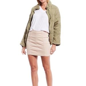 Free People Modern Femme Stretch Khaki Mini Skirt